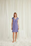 Women'S, Lilac, Lace on the Sleeves, Shoulders and Collar, Buttoned Front Nightgown