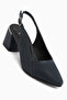 Donia Genuine Leather Navy Blue Heeled Women's Sandals