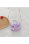 Patent Leather Purple Pearl Detail Silicone Crossbody Shoulder Bag Women's Teenage Girls Children Baby Gift - 5