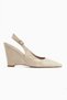Tira Beige Wedge Heeled Pointed Toe Women's Sandals - 2
