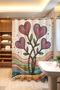 Bathroom Curtain, Cheerful Hearts Patterned Shower Curtain, Bathtub Curtain 175X200Cm - 3