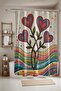 Bathroom Curtain, Cheerful Hearts Patterned Shower Curtain, Bathtub Curtain 175X200Cm - 2