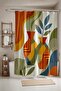 Bathroom Curtain, Abstract Vases Patterned Shower Curtain, Bathtub Curtain 175X200Cm