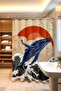 Bathroom Curtain, Japanese Waves and Whale Pattern Shower Curtain, Bathtub Curtain 175X200Cm - 3
