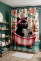 Bathroom Curtain, Bathroom Magazine Patterned Shower Curtain, Bathtub Curtain 175X200Cm