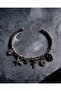 Women's Steel Handcuff Charm Lock Key Stoned Wrist Open - 2