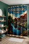 Bathroom Curtain, Fairy Tale France Patterned Shower Curtain, Bathtub Curtain 175X200Cm