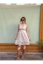 Cream Color Lace and Mesh Detailed Back Tie Neva Dress