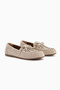 Darya Beige Suede Embroidered Moccasin Shoes Women's Loafer - 3