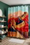 Bathroom Curtain, Colors on the Hill Patterned Shower Curtain, Bathtub Curtain 175X200Cm