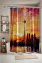 Bathroom Curtain, Golden Clock Toronto Patterned Shower Curtain, Bathtub Curtain 175X200Cm - 2