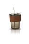Leather-Covered Glass Cup with Straw 3 Pieces - 3