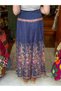 Navy Blue Color Floral Patterned Ethnic Bohemian Skirt - 3