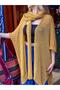 Yellow Color Shawl Collar Mercerized Cardigan - 2