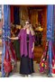 Purple Color Hooded Mercerized Cardigan