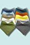 100% Cotton 10 Pieces Muslin Collar Bib Double Layer with Two Snaps Tuna Baby Boy (Scarf, Drop)