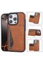 iPhone 15 Pro (6.1 Inch) Compatible Wallet Card Holder Stand Triangle Detailed Lux Leather Case