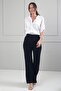 Women's Elastic Waist Palazzo Knitwear Trousers - 3