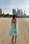 Turquoise Isobel Strappy Tulle Midi Dress Ate-3506 - 4