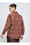 Brown Floral Embroidered Long Sleeve Shirt - 6