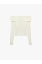 Madonna Collar Long Sleeve Slim Fit Knitwear Sweater - 3