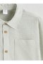 Lcw Kids Green Striped Linen Mixed Boys' Shirt - 3