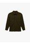 Viscose Blend Pocket Detailed Long Sleeve Buttoned Classic Collar Shirt Jacket - 3