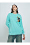 Women's 3D Printed Decor Round Neck Long Sleeve Sweatshirt - 3