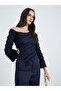 Dark Blue Textured One-Shoulder Top