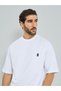 Men White Contrast Embroidery Logo T-Shirt - 2