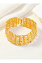 Gold-color 1 Middle Eastern Saudi Arabia hollow chain patch bead women's golden bracelet - 2