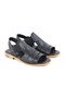 L060.445 Black Genuine Leather Thermo Sole Comfortable Women's Sandals - 3