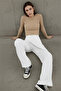 Women's Button Closure Asymmetrical Design Palazzo Pants - 3