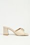 Women's Beige Heeled Slippers Pc-55787 - 2