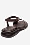 Aurora Brown Genuine Leather Stone-Embellished Women's Sandals - 5