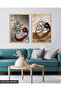 Hat Art 2 Pieces Wooden Framed Painting Act - 2