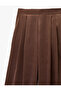 Regular Waist Pleated Wide Leg Satin Trousers with Pocket Detail - 5