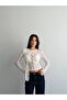 4428 Lace Front Shawl Buckle Blouse - 4
