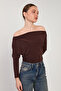 Women's Off-Shoulder Blouse - Bitter Brown