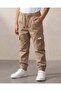 Boys Brown Knitted Denim Cargo Joggers