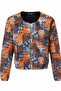 Women's Vintage-Inspired Earth-Toned Ethnic Patterned Bomber Jacket - 4