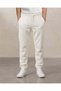 Senior Boys White Knit Denim Jogger with Cuffed Hem