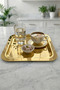 Single-Sided Gold 6-Piece Luxury Stainless Steel Square Presentation Set Coffee Presentation, Tea, Engagement Promise Wedding Tray - 4