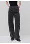 Women's Black 100% Cotton 5-Pocket Wide Fit Denim Trousers