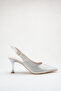 Women's Stiletto Pointed Toe Evening Dress Shoes Emily Silver - 3