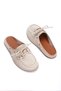 Women's Suede Lace Detailed Casual Slippers 6345 Beige Suede - 3