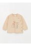 Lcw Baby Beige Crew Neck Long Sleeve Printed Baby Girl Cardigan and Pants 2-Piece Set - 2
