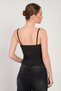Women's ribbed tank top with built-in bra - black - 4