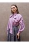Lilac Tie-Detail Poplin Shirt - 4