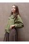 Khaki Green Poplin Shirt with Tie Detail - 3